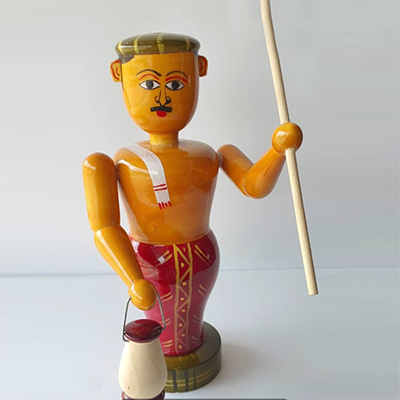 "Etikoppaka Wooden Farmer (Small size) Code-A-40 - Click here to View more details about this Product